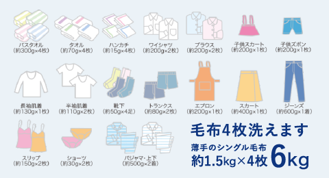 毛布4枚洗えます 薄手のシングル毛布 約1.5kg×4枚 6kg