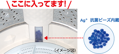 Ag+抗菌ビーズ内蔵イメージ図