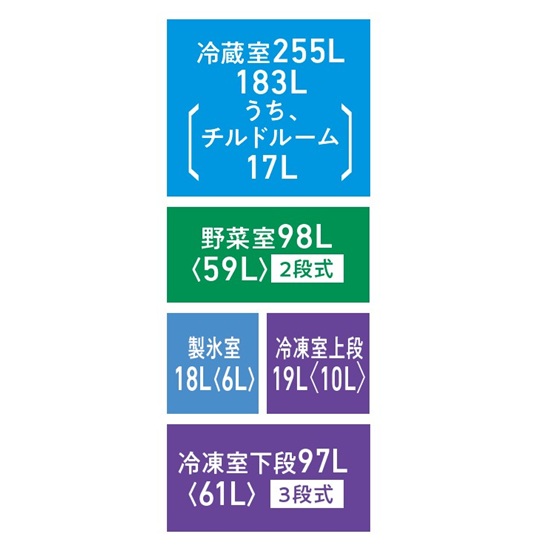 GR-A490XFS（TH）各部屋容量