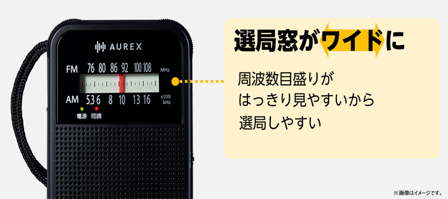 選択窓がワイドに　周波数目盛りがはっきり見やすいから選局しやすい